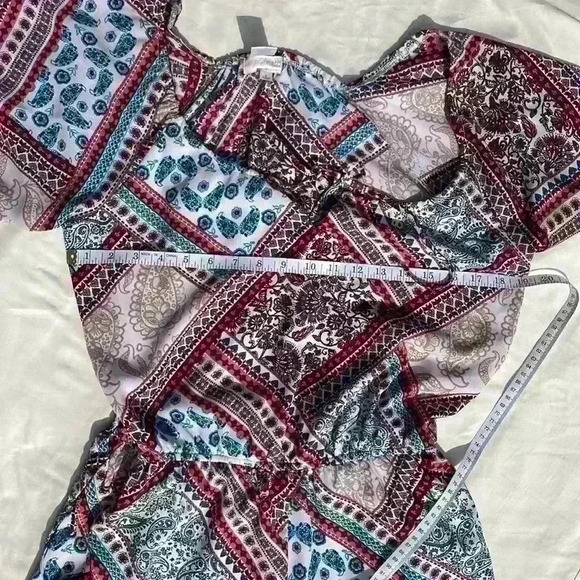 Soulmate women’s large multicolored romper elastic stretch waist machine wash - Picture 8 of 8